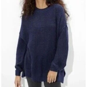 American Eagle Navy Oversized Open Knit Long Sleeve Sweater Women's MEDIUM NWT
